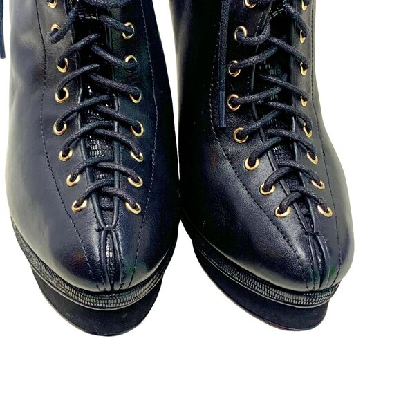 Ann‎ Taylor Axia Black Leather Platform Corset Stiletto Booties **NWOB - Picture 7 of 12